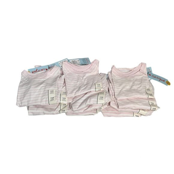 Cat & Jack x11 Toddler Girls Long Sleeve Striped Tops 18M Blush - Picture 3 of 5